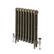 Milano Mercury - 3 Column Cast Iron Radiator - 560mm Tall - Natural Brass - Multiple Sizes Available