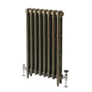 Milano Mercury - 3 Column Cast Iron Radiator - 760mm Tall - Natural Brass - Multiple Sizes Available
