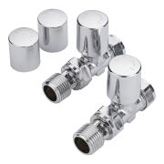 Milano - Chrome Straight Radiator Valves (Pair)