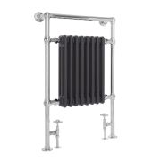 Milano Elizabeth - Anthracite and Chrome Traditional Heated Towel Rail - 930mm x 620mm