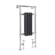 Milano Elizabeth - Anthracite and Chrome Traditional Heated Towel Rail - 930mm x 452mm