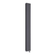 Milano x ECOSO Aruba Slim - Electric Anthracite Vertical Designer Radiator - 1780mm x 236mm (Double Panel) - with Wi-FI Thermostatic Heating Element