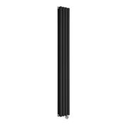Milano x ECOSO Aruba Slim - Electric Black Vertical Designer Radiator - 1780mm x 236mm (Double Panel) - with Wi-FI Thermostatic Heating Element