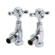 Traditional Chrome Angled Radiator Valves Pair 15mm