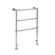 Milano Derwent - Traditional Chrome Minimalist Heated Towel Rail - 966mm x 673mm