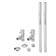 Milano - Minimalist Angled Radiator Valve and Pipe Set - Chrome