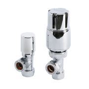 Milano - Thermostatic Chrome Angled Radiator Valves (Pair)