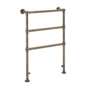 Milano Derwent - Traditional Minimalist Dark Brushed Brass Heated Towel Rail - 966mm x 673mm
