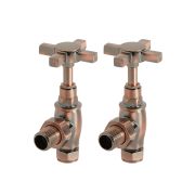 Milano - Traditional Brushed Bronze Angled Radiator Valves
