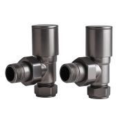 Milano - Modern Gun Metal Grey Angled Radiator Valves - Pair