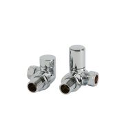 Milano - Chrome Modern Radiator Valves - Corner Pair