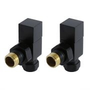 Milano - Modern Black Square Angled Radiator Valves