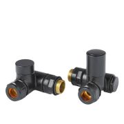 Milano - Black Manual Dual Fuel Corner Radiator Valves