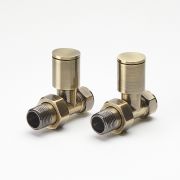 Milano - Modern Brushed Gold Straight Radiator Valves