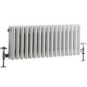 Milano Windsor - Horizontal Triple Column White Traditional Cast Iron Style Radiator - 300mm x 785mm