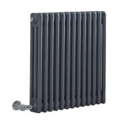 Milano Windsor - Anthracite Traditional Horizontal Electric Triple Column Radiator - 600mm x 605mm - Choice of Wi-Fi Thermostat