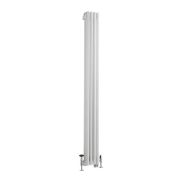 Milano Windsor - White Traditional Vertical Dual Fuel Triple Column Radiator - 1800mm x 200mm - Choice of Valve and Wi-Fi Thermostat