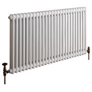 Milano Windsor - Horizontal Double Column White Traditional Cast Iron Style Radiator - 600mm x 1190mm