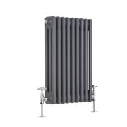 Milano Windsor - Anthracite Traditional Horizontal Triple Column Radiator - 600mm x 425mm