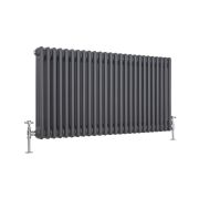 Milano Windsor - Anthracite Traditional Horizontal Triple Column Radiator - Choice of Size
