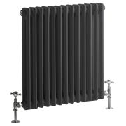 Milano Windsor - Anthracite Traditional Horizontal Double Column Radiator - Choice of Size