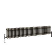 Milano Windsor - Lacquered Raw Metal Traditional Horizontal Triple Column Radiator - 300mm x 1595mm