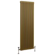 Milano Windsor - Metallic Gold Traditional Vertical Double Column Radiator - Choice of Size