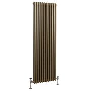 Milano Windsor - Natural Brass Traditional Vertical Double Column Radiator - Choice of Size