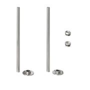 Milano - Satin Nickel Radiator Trim Kit - Pipe Connectors with Blanking and Bleed Plugs