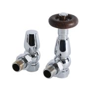 Milano Windsor - Traditional Thermostatic Angled Radiator Valves Chrome (Pair)