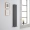Milano Aruba - Anthracite Space-Saving Vertical Designer Radiator 1400mm x 236mm (Double Panel)