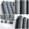 Milano Aruba Flow - Anthracite Horizontal Double Panel Side Connection Designer Radiator 635mm x 1652mm
