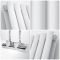 Milano Aruba Flow - White Vertical Double Panel Middle Connection Designer Radiator 1600mm x 590mm