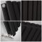 Milano Aruba - Black Vertical Designer Radiator 1600mm x 472mm (Double Panel)