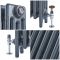 Milano Mercury - 4 Column Cast Iron Radiator - 360mm Tall - Antique Silver - Multiple Sizes Available