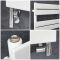 Milano Lustro Dual Fuel - Designer White Flat Panel Heated Towel Rail - Various Sizes and Cable Cover Option