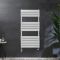 Milano Lustro Dual Fuel - Designer White Flat Panel Heated Towel Rail - Various Sizes and Cable Cover Option