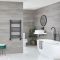 Milano Artle - Anthracite Dual Fuel Curved Heated Towel Rail 800mm x 500mm