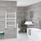 Milano Ive - White Dual Fuel Straight Heated Towel Rail 1000mm x 600mm