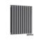 Milano Aruba Flow - Anthracite Horizontal Double Panel Side Connection Designer Radiator 635mm x 590mm