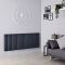 Milano Aruba Flow - Anthracite Horizontal Double Panel Side Connection Designer Radiator 635mm x 1652mm