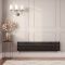 Milano Aruba - Black Horizontal Designer Radiator 354mm x 1600mm (Single Panel)
