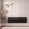 Milano Aruba - Black Horizontal Designer Radiator 472mm x 1600mm (Double Panel)