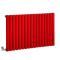 Milano x ECOSO Aruba Electric - Siamese Red Horizontal Designer Radiator - 635mm Tall - Choice of Size, Thermostat and Cable Cover