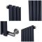 Milano x ECOSO Aruba Electric - Regal Blue Horizontal Designer Radiator - 635mm Tall - Choice of Size, Thermostat and Cable Cover