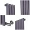 Milano x ECOSO Aruba Electric - Dahlia Purple Horizontal Designer Radiator - 635mm Tall - Choice of Size, Thermostat and Cable Cover