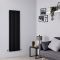 Milano Aruba - Black Vertical Designer Radiator 1600mm x 472mm (Double Panel)