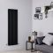 Milano Aruba - Black Vertical Designer Radiator 1600mm x 472mm (Double Panel)