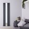 Milano Aruba - Anthracite Vertical Mirrored Designer Radiator 1800mm x 499mm (Double Panel)