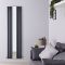 Milano Aruba - Anthracite Vertical Designer Radiator With Mirror - 1800mm x 499mm - Choice of Panel